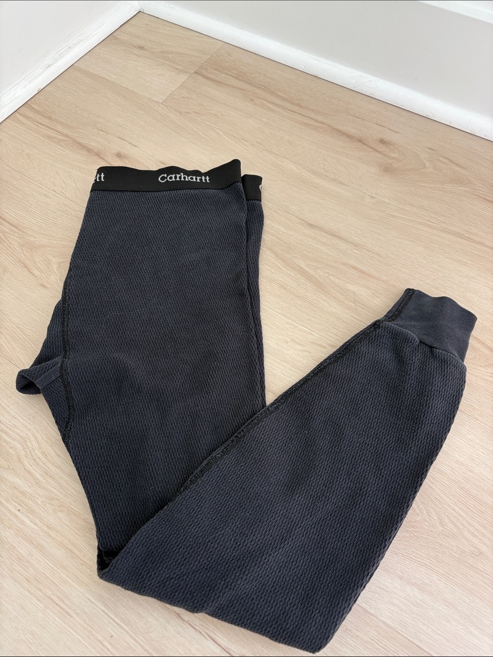 Carhartt Black Waffle-Knit Thermal Leggings